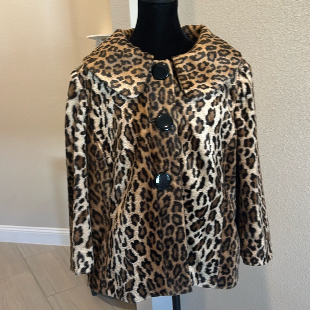 Chicos faux fur leopard coat